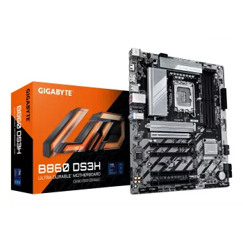 Płyta główna GIGABYTE B860 DS3H - obsługuje procesory Intel Core Ultra, 8+1+2+2 fazy VRM, do 9066 MHz DDR5, 1xPCIe 5.0 + 1xPCIe 4.0 M.2, 2.5 GbE LAN, USB 3.2 Gen 2x2