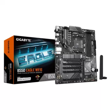 Płyta główna GIGABYTE B550 EAGLE WIFI6 ATX, AMD B550, Socket AM4, DDR4, 4x DIMM, 2x M.2, Wi‑Fi 6, Bluetooth 5.3