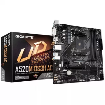 Płyta główna GIGABYTE A520M DS3H AC, A520, AM4, Micro ATX