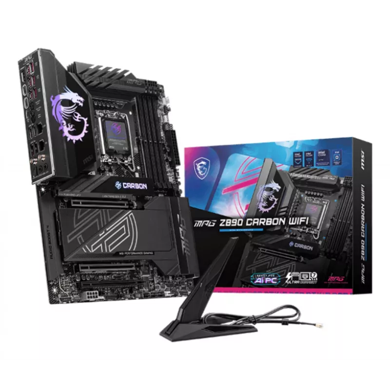 Płyta główna MSI MPG Z890 CARBON WIFI ATX — Intel LGA1851, Z890, DDR5, 4x DIMM, 5x M.2, Wi‑Fi 7, 2.5Gb LAN