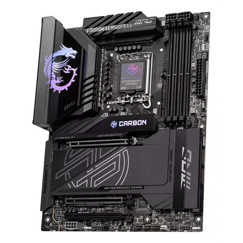 Płyta główna MSI MPG Z890 CARBON WIFI ATX — Intel LGA1851, Z890, DDR5, 4x DIMM, 5x M.2, Wi‑Fi 7, 2.5Gb LAN