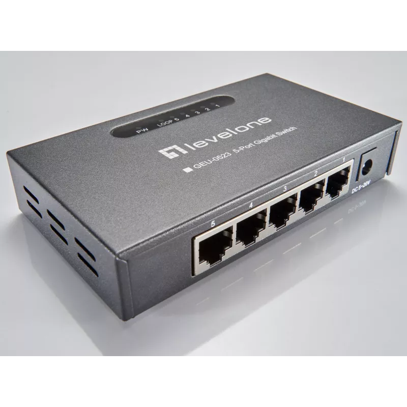 LevelOne GEU-0523 przełącznik sieciowy niezarządzalny Gigabit Ethernet (10/100/1000) Czarny