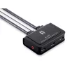 LevelOne 2-portowy przełącznik KVM z kablem USB HDMI, 1920 x 1200 pikseli, czarny, szary