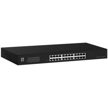 LevelOne Switch 24x GE GEU-2431 19” Zestaw do montażu w szafie rack Niezarządzalny Gigabit Ethernet (10/100/1000) 1U Czarny