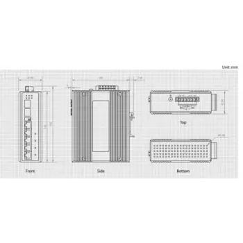 LevelOne 6-portowy gigabitowy przełącznik przemysłowy, 1 x SFP, 1 x SFP/RJ45 Combo, -40°C do 75°C, montaż na szynie DIN