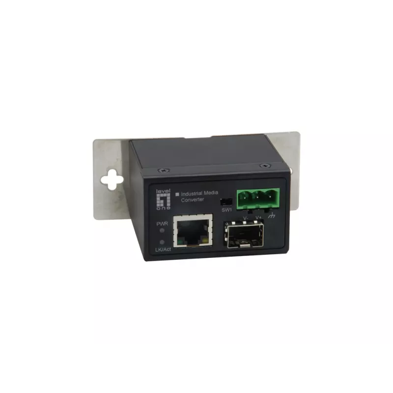 LevelOne RJ45 do SFP Przemysłowy konwerter mediów Fast Ethernet, -40°C do 75°C