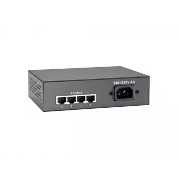 LevelOne 5-Portowy Przełącznik Fast Ethernet PoE, 802.3at/af PoE, 4 Wyjścia PoE, 65W