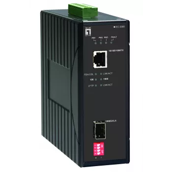 LevelOne RJ45 na SFP Gigabitowy przemysłowy konwerter mediów, od -40°C do 75°C