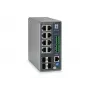 LevelOne TURING 12-portowy zarządzalny przełącznik przemysłowy Gigabit L3 Lite, 8 wyjść PoE, 240 W, PoE 802.3at/af, 4 x SFP, -40°C do 75°C