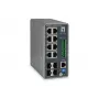 LevelOne TURING 12-portowy zarządzalny przełącznik przemysłowy L3 Lite Gigabit, 4 x SFP, montaż na szynę DIN, -40°C do 75°C