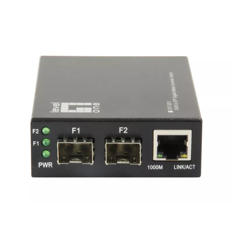 LevelOne RJ45 na SFP Gigabitowy konwerter mediów/przełącznik, 2 x SFP, 1 x RJ45