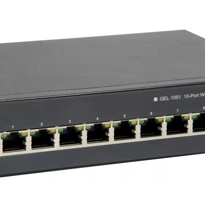 LevelOne 10-portowy inteligentny przełącznik Gigabit PoE, 8 wyjść PoE, 2 x Gigabit SFP, 70W