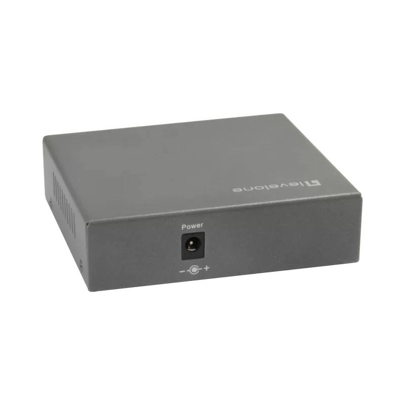 LevelOne 5-portowy przełącznik Gigabit PoE, PoE 802.3at/af, 4 wyjścia PoE, 60 W