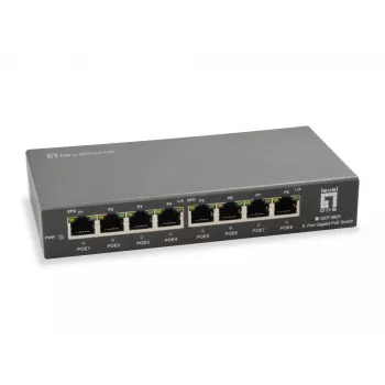 LevelOne 8-portowy przełącznik Gigabit PoE, 802.3at/af PoE, 120 W