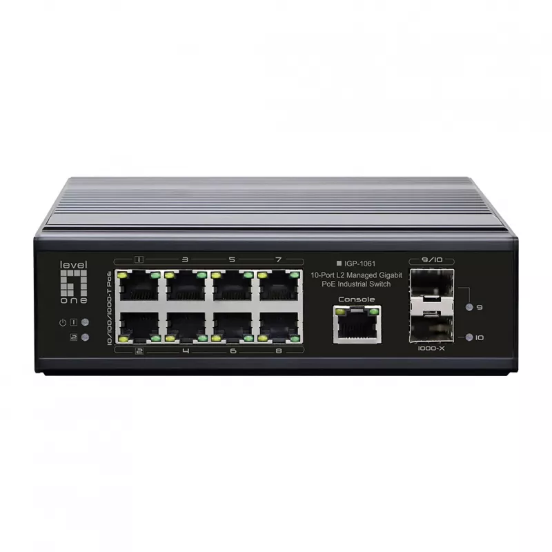 Przełącznik sieciowy LevelOne IGP-1061 zarządzalny L2 Gigabit Ethernet (10/100/1000) Power over Ethernet (PoE) czarny