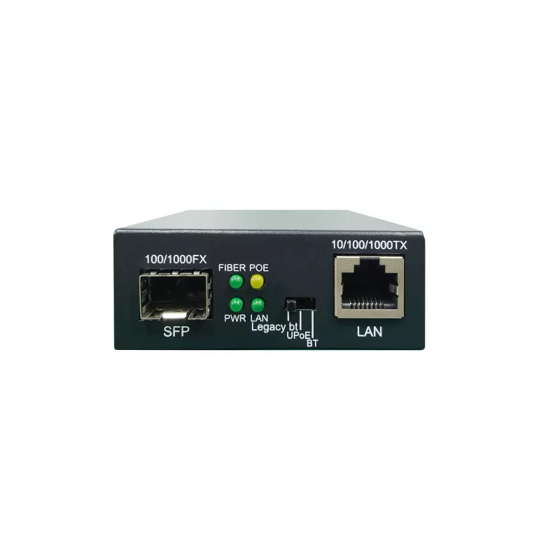 LevelOne RJ45 na SFP Gigabit Media Converter, 802.3bt 90W PoE PSE