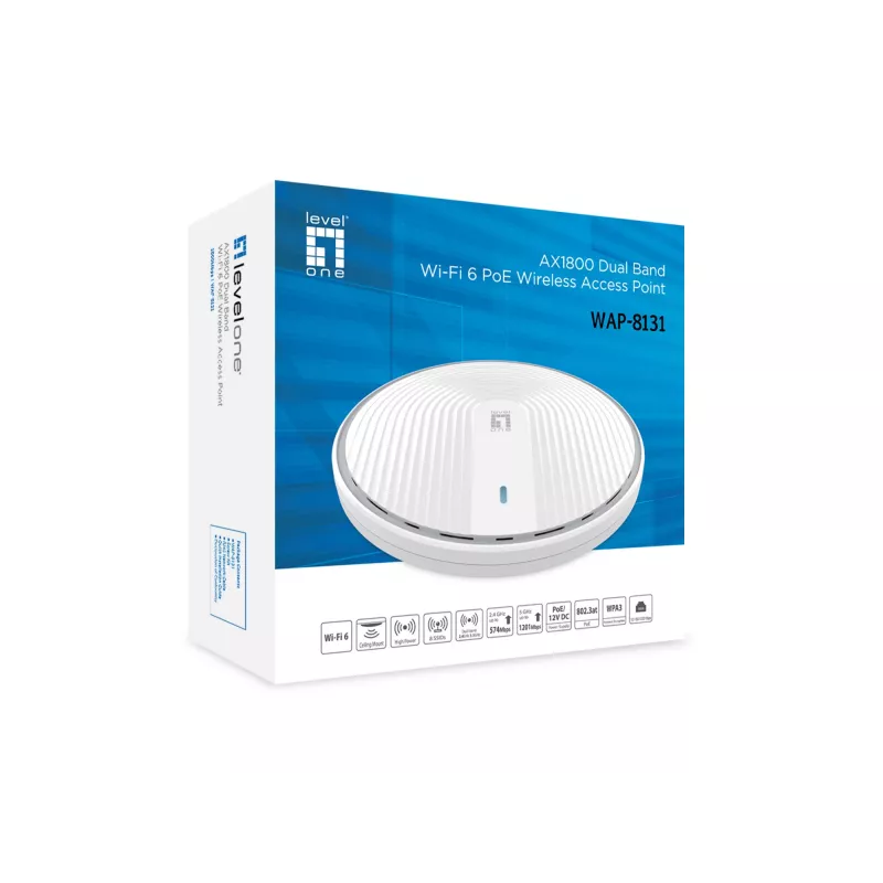 Punkt Dostępowy Bezprzewodowy LevelOne AX1800 Dual Band Wi-Fi6 2,4GHz 5GHz
