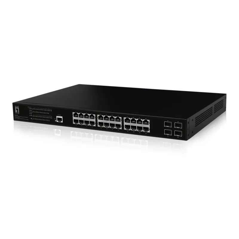 LevelOne GEP-2861 przełącznik sieciowy Zarządzalny L2 Gigabit Ethernet (10/100/1000) Power over Ethernet (PoE) 1U Czarny
