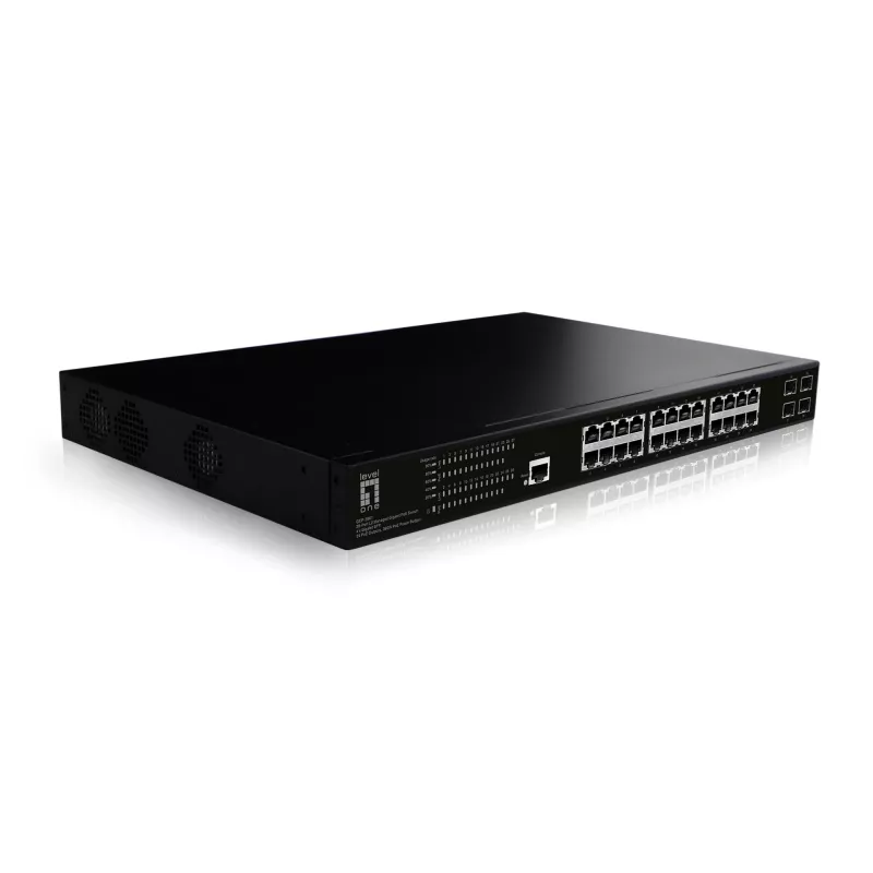 LevelOne GEP-2861 przełącznik sieciowy Zarządzalny L2 Gigabit Ethernet (10/100/1000) Power over Ethernet (PoE) 1U Czarny