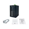 LevelOne 20-Portowy zarządzany przełącznik przemysłowy L2+, 8 x 1GbE RJ45, 8 x 1GbE SFP, 4 x 1/2.5GbE SFP, DIN-Rail, -40°C do 80°C