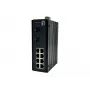 LevelOne 10-portowy zarządzalny przełącznik przemysłowy Gigabit L2+, 8x 1GbE RJ45, 2x 1/2.5GbE SFP, szyna DIN, -40°C do 75°C