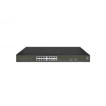 LevelOne Hilbert 18-portowy gigabitowy przełącznik PoE Smart Lite, 16 wyjść PoE, 2 x Gigabit SFP, 802.3at/af PoE, budżet mocy PoE 230 W