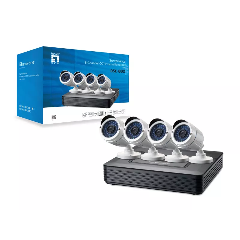 LevelOne DSK-8001 zestaw monitoringu wizyjnego Przewodowa 8 kanałów