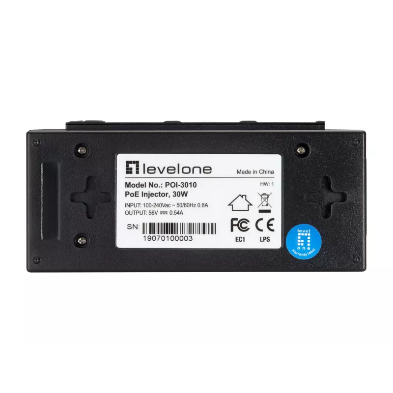LevelOne POI-3010 adapter PoE Fast Ethernet, Gigabit Ethernet 52 V