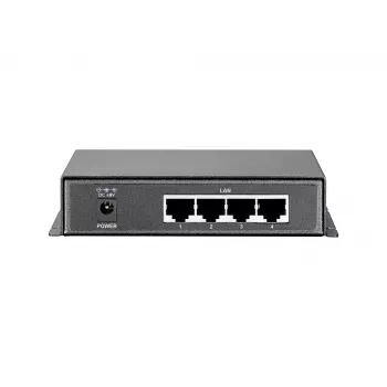 LevelOne 5-portowy przełącznik Gigabit PoE, 61,6 W, PoE 802.3af, 4 wyjścia PoE, zasilacz w zestawie