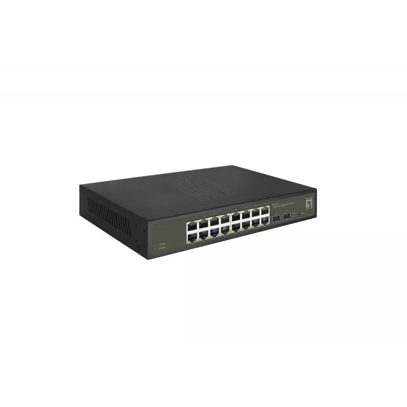 LevelOne Hilbert 18-Portowy Gigabitowy Smart Lite Switch, 16 x Gigabit RJ45, 2 x Gigabit SFP