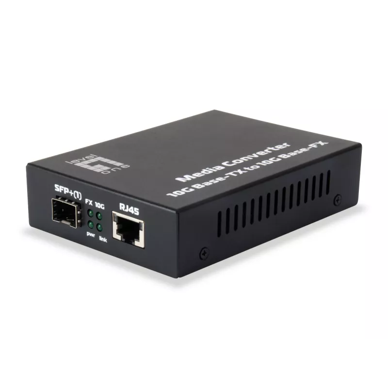 LevelOne GVT-0500 konwerter mediów sieciowych 10000 Mbit/s Czarny
