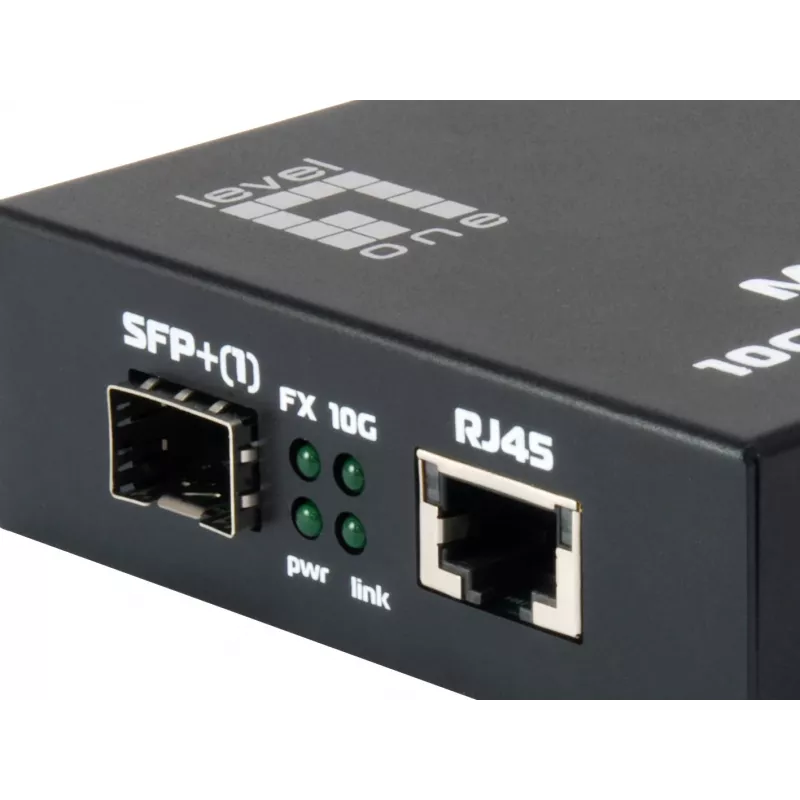 LevelOne GVT-0500 konwerter mediów sieciowych 10000 Mbit/s Czarny
