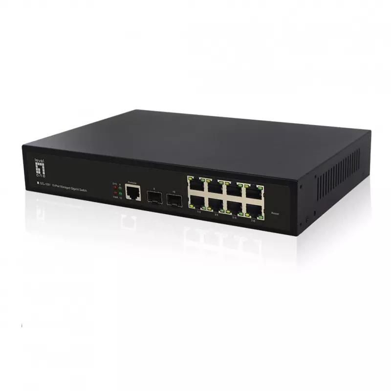 LevelOne KILBY 10-portowy zarządzalny przełącznik gigabitowy L2, 2 x SFP