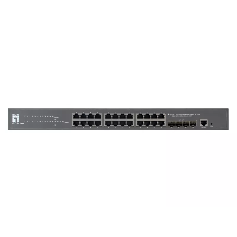 Przełącznik sieciowy LevelOne GTP-2871 Zarządzalny L3 Gigabit Ethernet (10/100/1000) Power over Ethernet (PoE) Szary