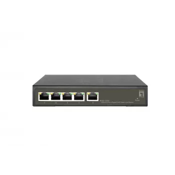 LevelOne Hilbert 5-portowy Gigabit PoE Smart Lite Switch, 802.3at/af PoE, 4 wyjścia PoE, budżet mocy PoE 60 W