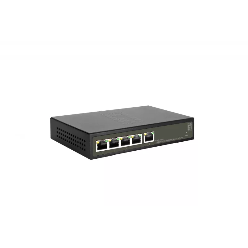LevelOne Hilbert 5-portowy Gigabit PoE Smart Lite Switch, 802.3at/af PoE, 4 wyjścia PoE, budżet mocy PoE 60 W