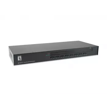 LevelOne 16-Port PS/2-USB VGA KVM Switch, 2048 x 1536 pikseli, montaż w szafie rack, 1U, czarny