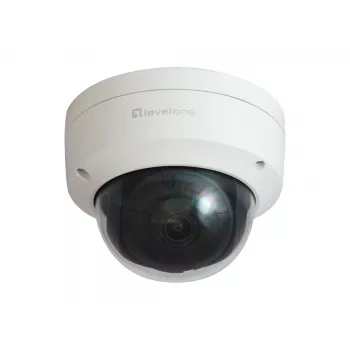 LevelOne GEMINI Stałopozycyjna kopułkowa kamera IP, 2 megapiksele, H.265, wandaloodporna, PoE 802.3af, wewnętrzna/zewnętrzna