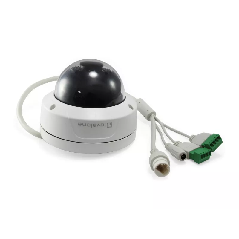 LevelOne GEMINI Stałopozycyjna kopułkowa kamera IP, 2 megapiksele, H.265, wandaloodporna, PoE 802.3af, wewnętrzna/zewnętrzna
