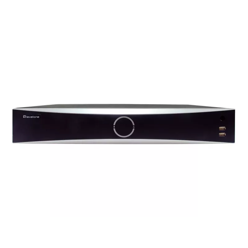 Rejestrator sieciowy LEVELONE NVR-0411 — 32-kanałowy, 4096×2160 maks., 10 TB SATA, PoE 16 W/port, 17x RJ-45, USB 2x2