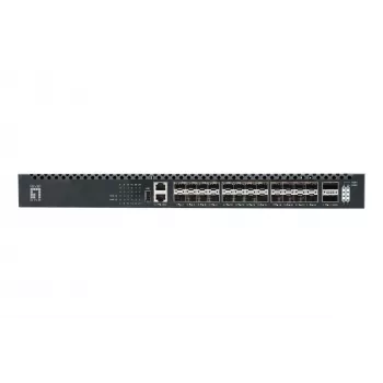 LevelOne XQS-3126 – 26-portowy przełącznik światłowodowy TOR L3 zarządzalny, 24x 1/10GbE SFP+, 2x 40/100GbE QSFP28, redundantny zasilacz hot-swap