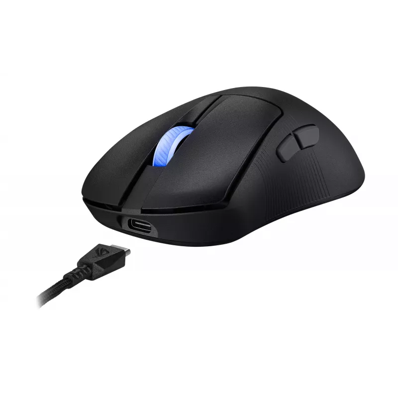 Mysz ASUS ROG Keris II Ace Wireless AimPoint Czarna Gaming Praworęczna RF Wireless + Bluetooth + USB Typ-A Optyczna 42000 DPI