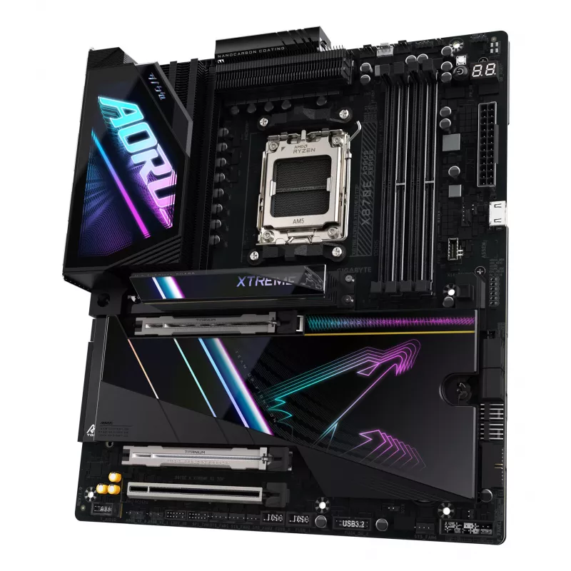 Płyta główna GIGABYTE X870E AORUS XTREME AI TOP - obsługuje procesory AMD Ryzen 9000 Series, 18+2+2 fazy VRM, do 8800MHz DDR5 (OC), 1xPCIe 5.0 M.2 + 3xPCIe 4.0 M.2, WI-FI 7, 10GbE LAN, USB 4
