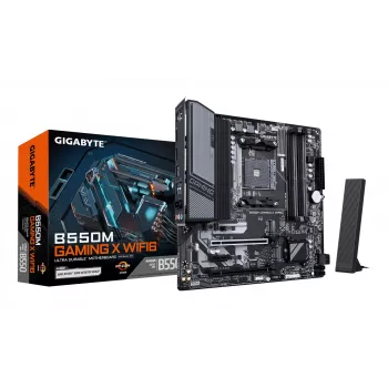 Płyta główna GIGABYTE B550M GAMING X WIFI6 - AMD Ryzen 5000, 5+3 fazy VRM, do 3200MHz DDR4, 1xPCIe 4.0 + 1xPCIe 3.0 M.2, Wi-Fi 6, 1GbE LAN, USB 3.2 Gen 1