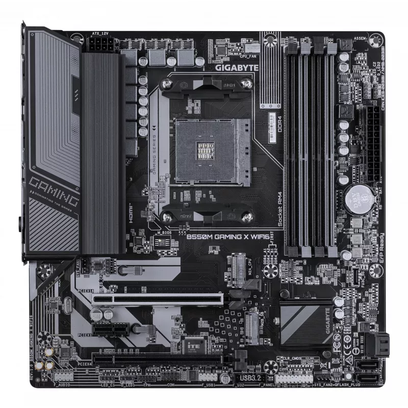 Płyta główna GIGABYTE B550M GAMING X WIFI6 - AMD Ryzen 5000, 5+3 fazy VRM, do 3200MHz DDR4, 1xPCIe 4.0 + 1xPCIe 3.0 M.2, Wi-Fi 6, 1GbE LAN, USB 3.2 Gen 1