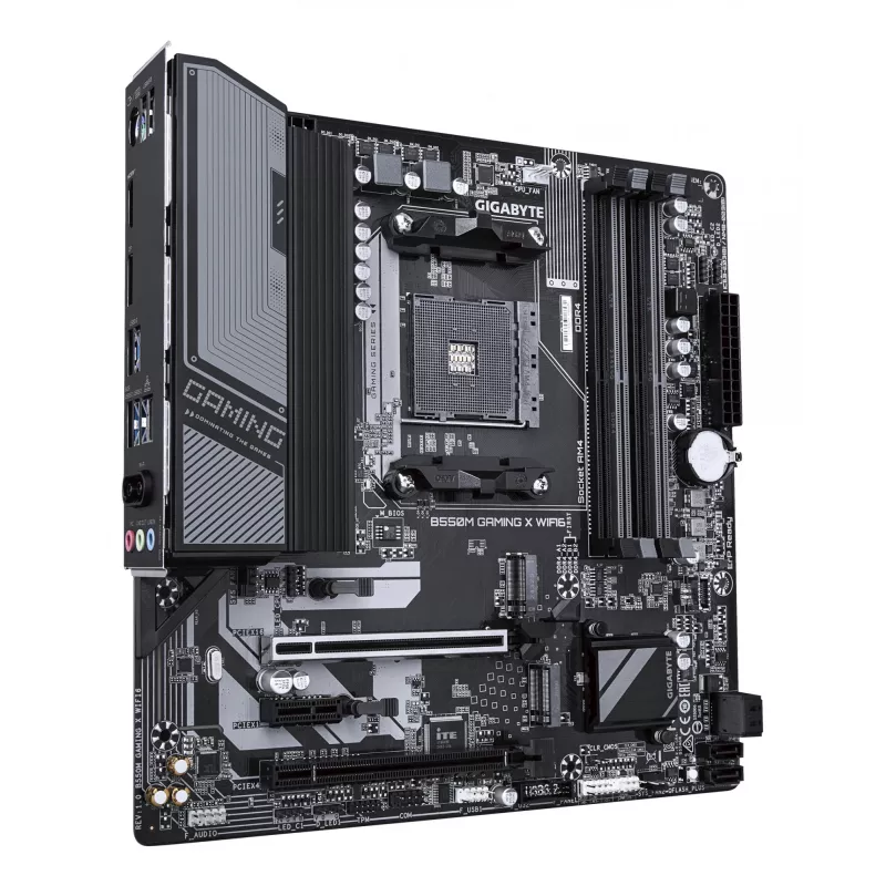 Płyta główna GIGABYTE B550M GAMING X WIFI6 - AMD Ryzen 5000, 5+3 fazy VRM, do 3200MHz DDR4, 1xPCIe 4.0 + 1xPCIe 3.0 M.2, Wi-Fi 6, 1GbE LAN, USB 3.2 Gen 1