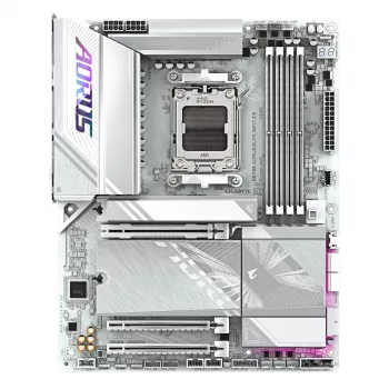 GIGABYTE X870E AORUS ELITE WIFI7 ICE Płyta Główna - Obsługuje procesory AMD Ryzen 9000, 16+2+2 fazy cyfrowego VRM, do 8200Hz DDR5 (OC), 3xPCIe 5.0 + 1xPCIe 4.0, Wi-Fi 7, 2.5GbE LAN, USB 4
