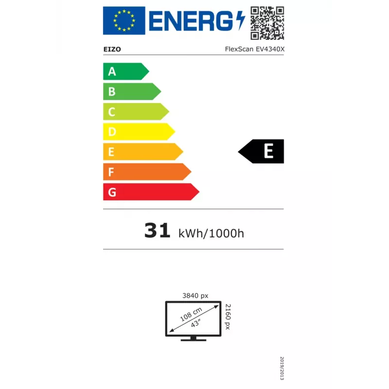 EIZO FlexScan EV4340X-WT monitor komputerowy 108 cm (42,5 cala) 3840 x 2160 pikseli 4K Ultra HD LCD Biały