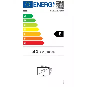 EIZO FlexScan EV4340X-BK monitor komputerowy 108 cm (42,5 cala) 3840 x 2160 pikseli 4K Ultra HD LCD Czarny