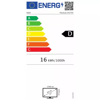 Monitor komputerowy EIZO FlexScan EV2795-BK 68,6 cm (27 cali) 2560 x 1440 pikseli Quad HD Czarny